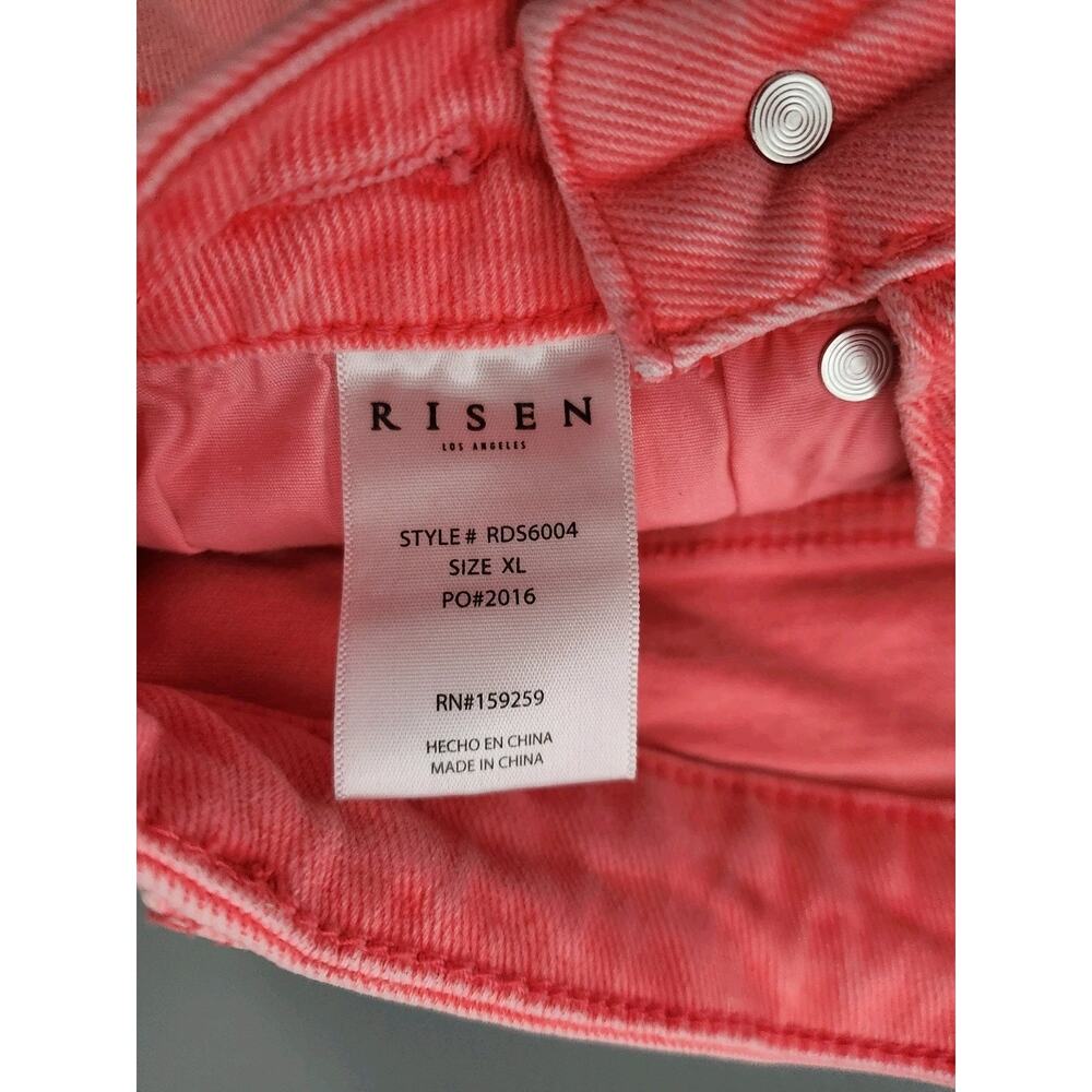 Women's Coral Distressed Denim Shorts - Picture 6 of 8